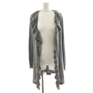 カーディガン ロング丈 フリル 1 グレー 35-22-11-702 /AN6