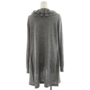 NARA CAMICIE カーディガン ロング丈 フリル 1 グレー 35-22-11-702 /AN6