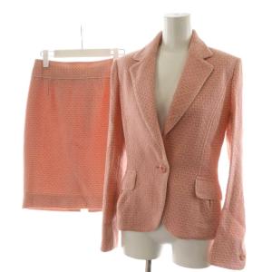 スーツ セットアップ 上下 テーラードジャケット タイトスカート ひざ丈 ツイード 1 0 ピンク 30-21-01-104