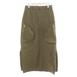 23SS  UVカット ポケットワークスカート ロング丈 ジップ 36 カーキ GAC-03250-A