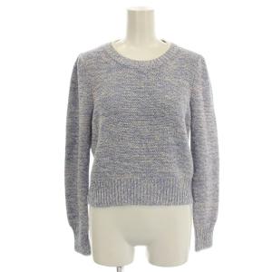 24SS ラメブークレクルーネック プルオーバー 10241816160 ニット 長袖 38 青 ブルー