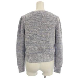 ANAYI 24SS ラメブークレクルーネック プルオーバー 10241816160 ニット 長袖 38 青 ブルー