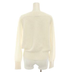 ANAYI 24SS スパングルタックボートプルオーバー ニット セーター 長袖 コサージュ 38 白 ホワイト 10241816180