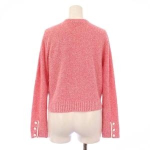 ANAYI メランジブークレカーディガン ニット 長袖 クルーネック ストレッチ 38 ピンク 10241816370