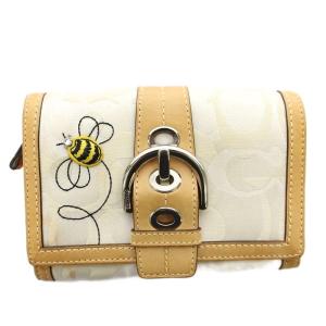 シグネチャー 二つ折り財布 ミツバチ 蜂 ベージュ /G