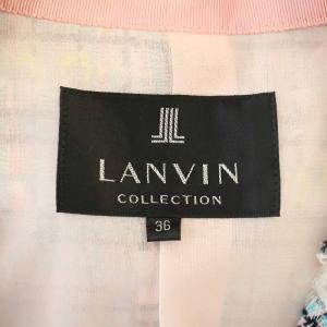 LANVIN COLLECTION ツイード スーツ セットアップ ひざ丈 スカート チェック柄 36 水色 ピンク