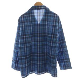 mont-bell WIC トラベルパジャマ 上下 シャツ 長袖 イージーパンツ チェック柄 M 青 ブルー 1105582