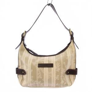 ワンショルダーバッグ 花柄 キャンバス グレー 茶 /BM