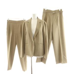 スーツ セットアップ 上下 テーラードジャケット シングル パンツ スラックス 2点セット タック ベルト付き