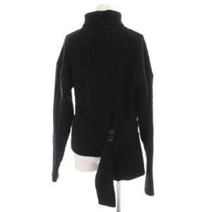 UNITED TOKYO UNITEDTOKYO パターンミックスケーブルニット セーター 長袖 タートルネック アシンメトリー 1 黒 508430003