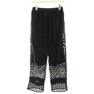 AULA AILA レースパンツ ワイドパンツ イージー シアー 1 黒 ブラック 1232-06029 /HN