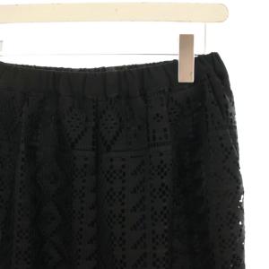 AULA AILA レースパンツ ワイドパンツ イージー シアー 1 黒 ブラック 1232-06029 /HN