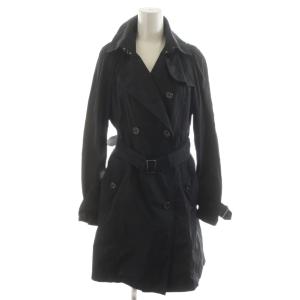 トレンチコート ロング丈 裏地チェック ベルト付き 38 黒 ブラック B1A05-725-09 /AN36