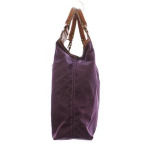 Felisi トートバッグ ハンドバッグ ナイロン 切替レザー チャーム付き 紫 パープル /KU