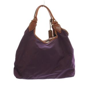 Felisi トートバッグ ハンドバッグ ナイロン 切替レザー チャーム付き 紫 パープル /KU