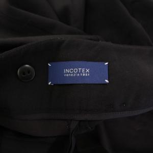 INCOTEX スラックスパンツ ストレート ジップフライ ウール 42 黒 ブラック /BB JS