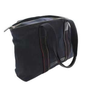 PAUL SMITH トートバッグ ビジネスバッグ ナイロン レザー マルチストライプ 紺 ネイビー /YT