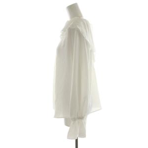 GALLARDAGALANTE 24SS ラッフルカラーブラウス シャツ 長袖 フリル F 白 ホワイト GGZ1041304A0014