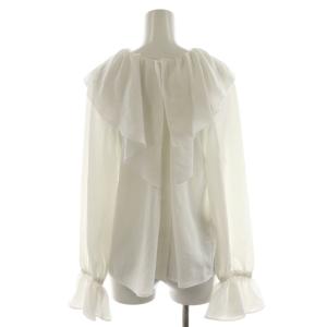 GALLARDAGALANTE 24SS ラッフルカラーブラウス シャツ 長袖 フリル F 白 ホワイト GGZ1041304A0014