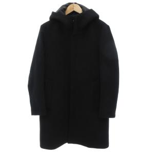コート ジップアップ フード ウール 黒 ブラック /AE