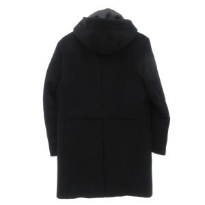 EDIFICE コート ジップアップ フード ウール 黒 ブラック /AE