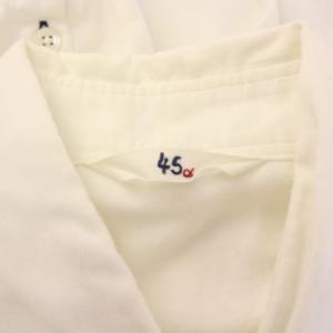 45R カジュアルシャツ 長袖 ホリゾンタル 無地 4 白 ホワイト /BB