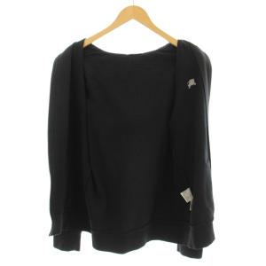 BURBERRY BLACK LABEL パーカー フーディー ジップアップ 長袖 スウェット地 フード裏チェック柄 ロゴ刺繍 3 黒 ブラック