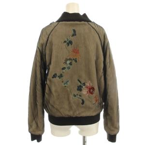 VIVIENNE TAM ボアブルゾン メッシュ 花柄 刺繍 ジャケット 1 ベージュ 黒 /G