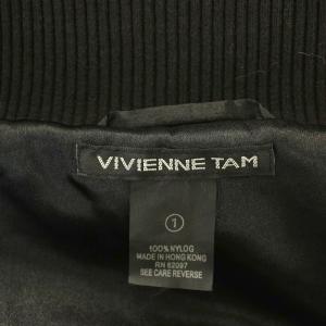 VIVIENNE TAM ボアブルゾン メッシュ 花柄 刺繍 ジャケット 1 ベージュ 黒 /G