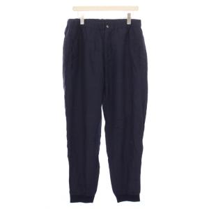 ジョガーパンツ スラックス ジップフライ ウエストゴム 無地 50 紺 ネイビー /BB