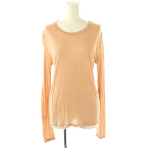 bamboo カットソー Tシャツ 長袖 M ピンクベージュ /ES