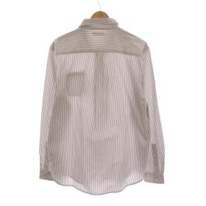 graniph マクドナルド シャツ ストライプ 刺繍 長袖 L 白 グレー /YM