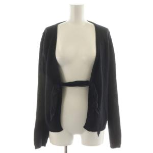 カーディガン ウール カシミヤ混 M 黒 ブラック /AN49