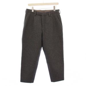 テーパードパンツ スラックス タック ジップフライ ウール カシミヤ混 2 グレー /BB