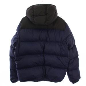 TOMMY HILFIGER JEANS ダウンジャケット ジップアップ フード ロゴ刺繍 M 紺 黒 6800315624 /BM