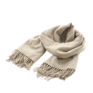 マフラー フリンジ ウール ベージュ /AN1