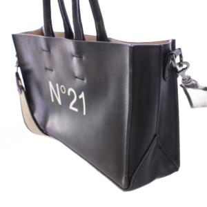 N°21 アヤコ 2WAY ハンドバッグ ショルダーバッグ レザー ロゴ 黒 ブラック /BB