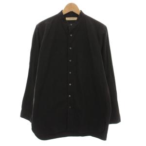 バンドカラー シャツ コットン 長袖 2 黒 A183-06 /YM