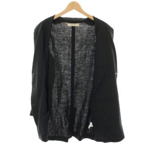 suzukitakayuki テーラードジャケット シングル 麻 リネン 1 黒 ブラック S212-12 /YT