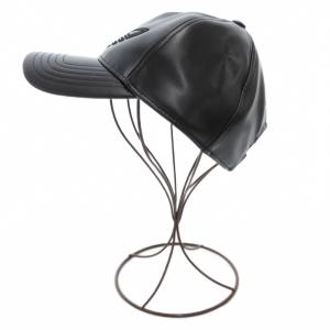 adidas Originals ベースボールキャップ 帽子トレフォイル アウトライン フェイクレザー 58cm 黒 ブラック /AE