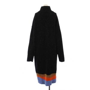 PS Paul Smith ワンピース ロング 長袖 ハイネック ウール ナイロン XL 黒 /BM