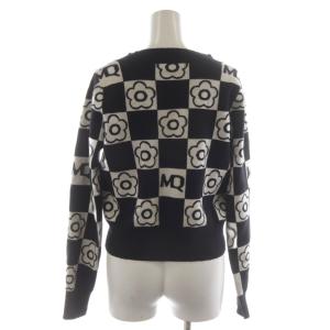 MARY QUANT モノグラムデイジーチェックカーディガン 長袖 総柄 M 黒 白 223-704601-010-3 /RR