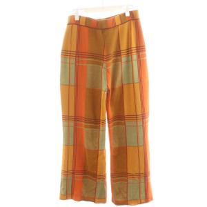 PAUL SMITH イージーパンツ チェック柄 リネン 麻 XL オレンジ KRPPNS0209 /AN16