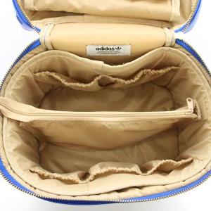 adidas Originals アディカラープレミアム コスメティックバッグ IX6836 エナメル バニティポーチ ショルダー付き 青