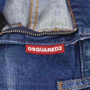 DSQUARED2 Dalma Mini Skirt デニムスカート ミニ丈 ロゴ ダメージ加工 40 紺 ネイビー S75M0735