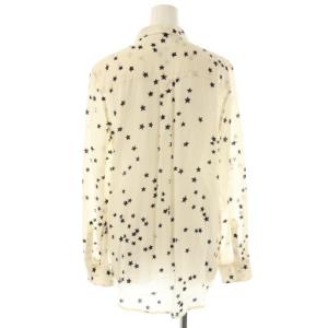 EQUIPMENT シャツ ブラウス 長袖 星柄 シルク S/P オフホワイト ブラック /ES