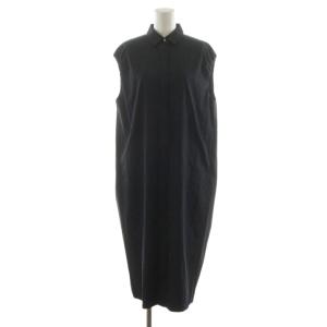 22SS コットントロピカル シャツワンピース ひざ丈 ノースリーブ 36 黒 ブラック 13-06-21-06703