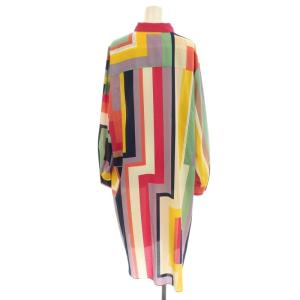 PS Paul Smith マルチカラー ストライプ ワンピース KA0404 ロング 長袖 シャツワンピース 44 マルチカラー