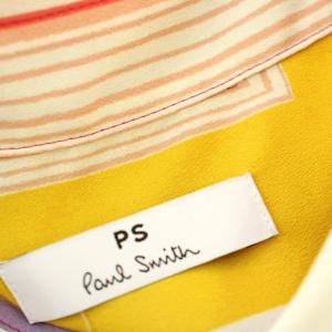 PS Paul Smith マルチカラー ストライプ ワンピース KA0404 ロング 長袖 シャツワンピース 44 マルチカラー