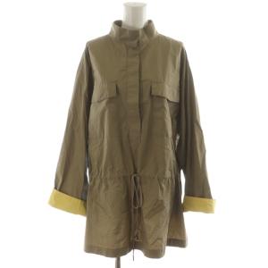 シャツ ブラウス チュニック 長袖 スタンドカラー コットン 44L カーキ 黄 イエロー BLPPIZ0106